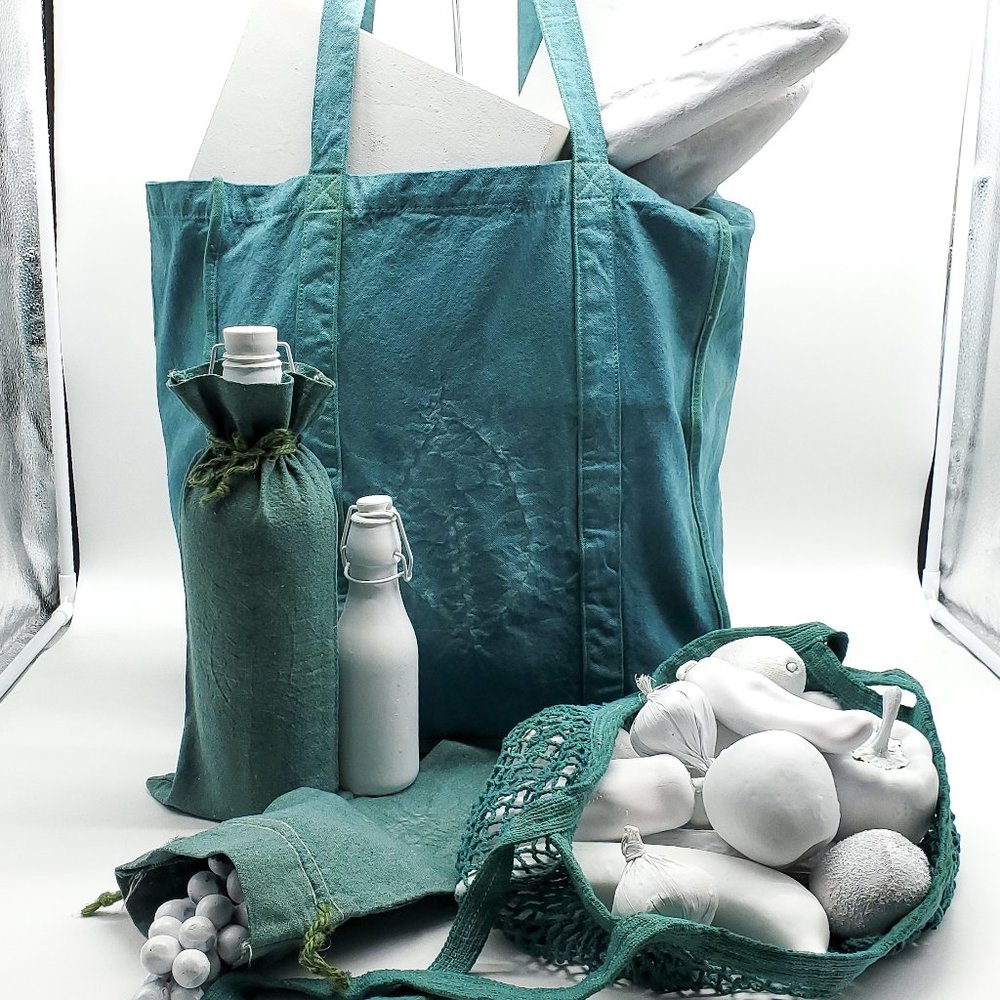 Nui Shibori Market Bag Set - Leaf